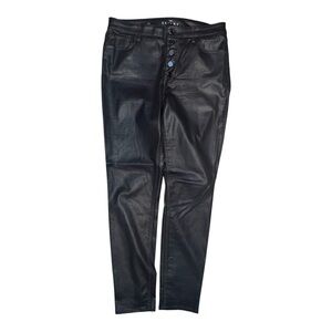 White House Black Market High Rise Brown Coated Denim Size 10 EUC button fly